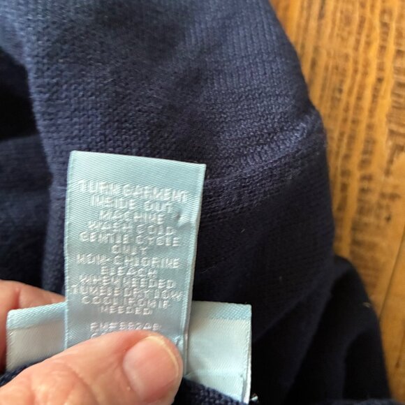 Womens Argyle Turtleneck Navy Sweater Short Sleeves - 4X - Careerwear, Preppy - Picture 8 of 9